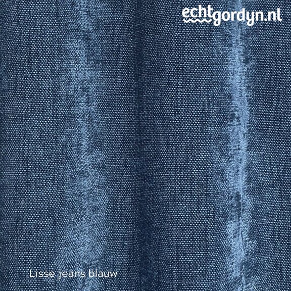 Lisse jeansblauw crushed chenille